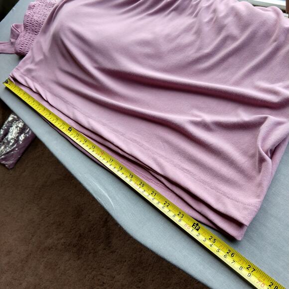 1X Zenana Smocked Tiered Midi Dress Lt Rose Pink Plus sized comfort brand new - Picture 11 of 16